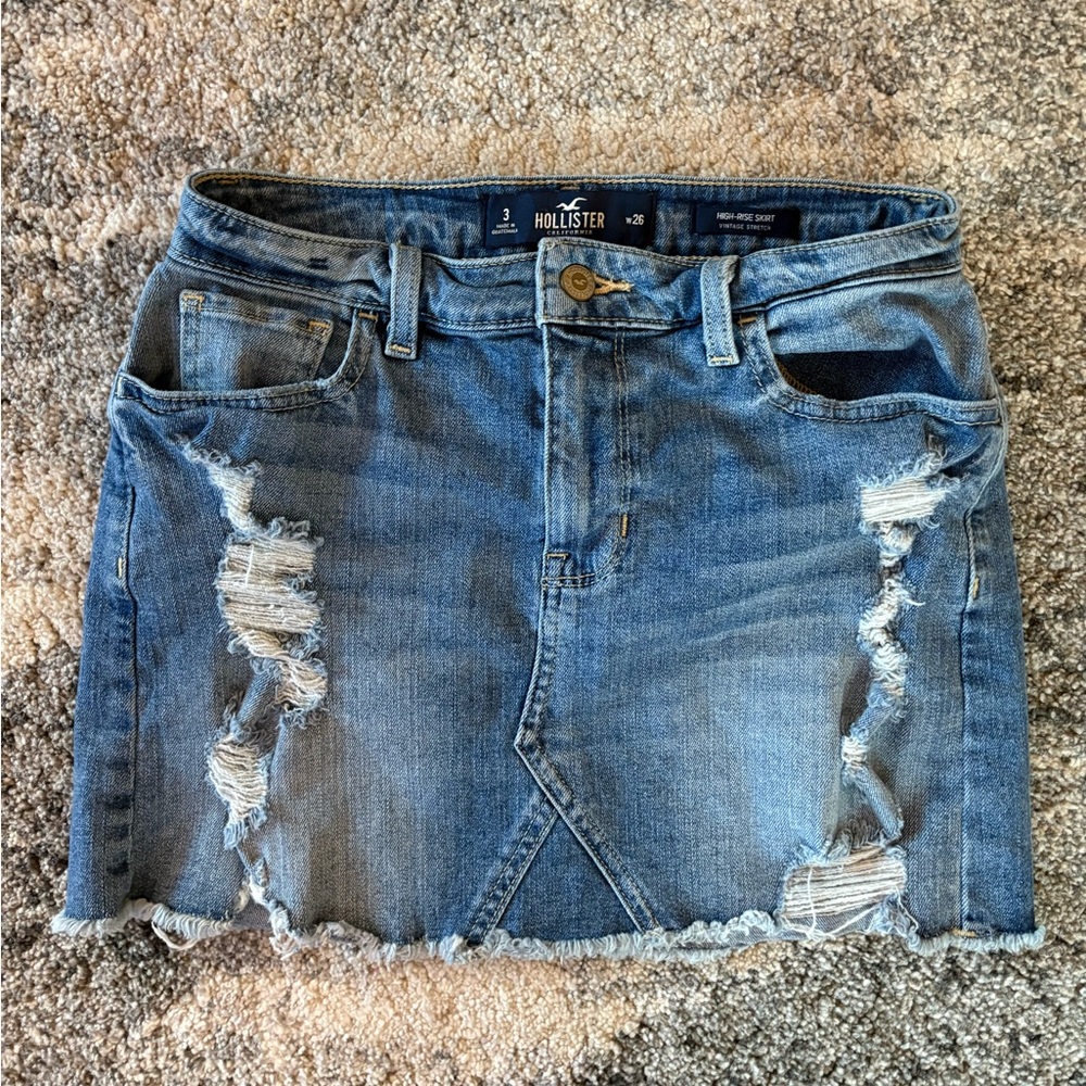 Hollister Distressed Denim Pencil Skirt